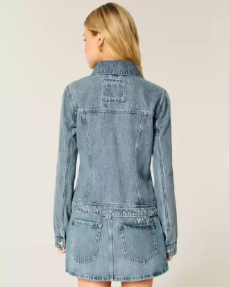 Jachetă din denim cu fermoar