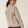 Jachetă din denim cu imprimeu leopard Jachetă din denim cu imprimeu leopard