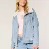 Jachetă din denim cu spălare ușoară