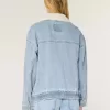 Jachetă din denim cu spălare ușoară