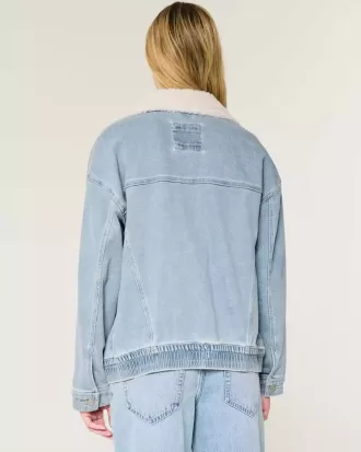 Jachetă din denim cu spălare ușoară
