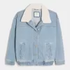 Jachetă din denim cu spălare ușoară
