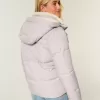 Jachetă puf căptușită cu blană artificială
