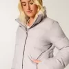 Jachetă puf căptușită cu blană artificială
