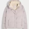 Jachetă puf căptușită cu blană artificială