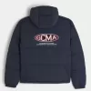 Jachetă pufă cu grafică Motorsports cu glugă Jachetă pufă cu grafică Motorsports cu glugă