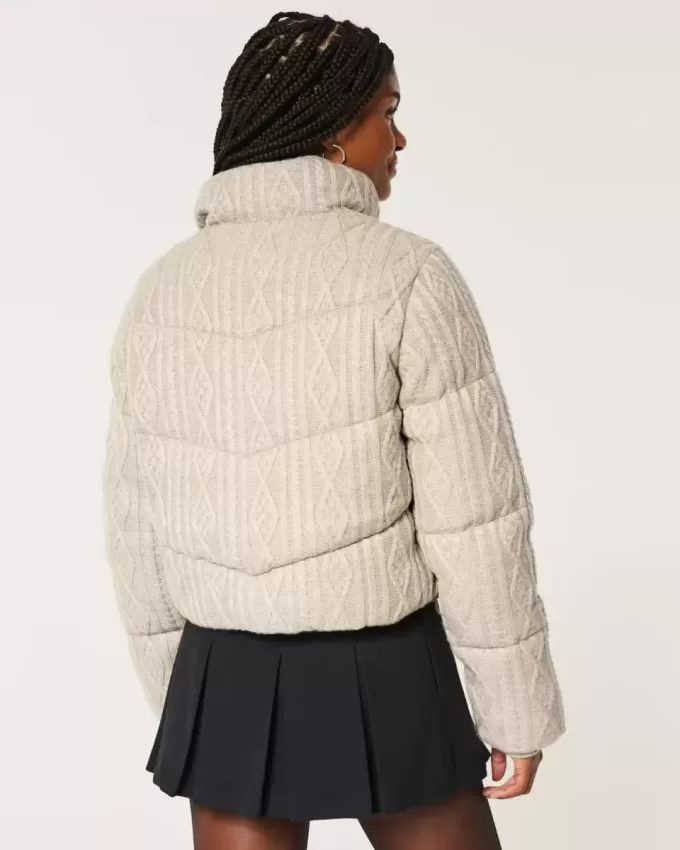 Jachetă puf mini din tricot pulover
