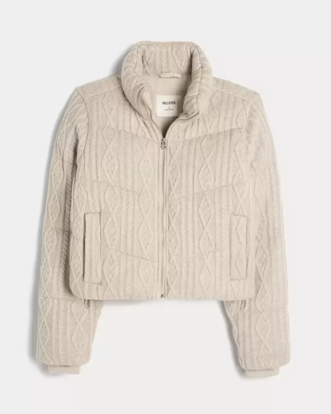 Jachetă puf mini din tricot pulover