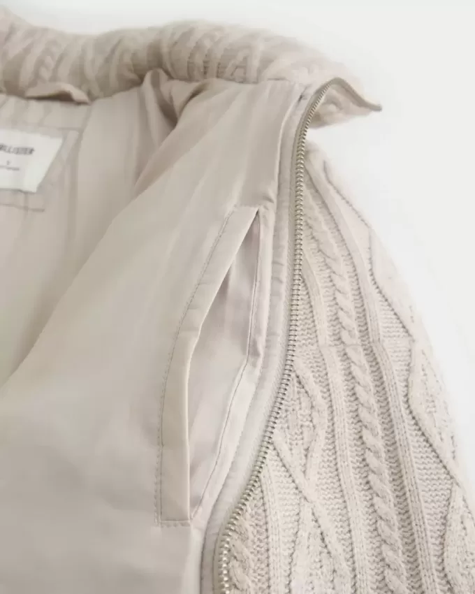 Jachetă puf mini din tricot pulover