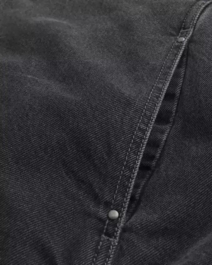 Jachetă skater din denim cu fermoar Jachetă skater din denim cu fermoar