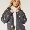 Jacheta fleece Sherpa brodata