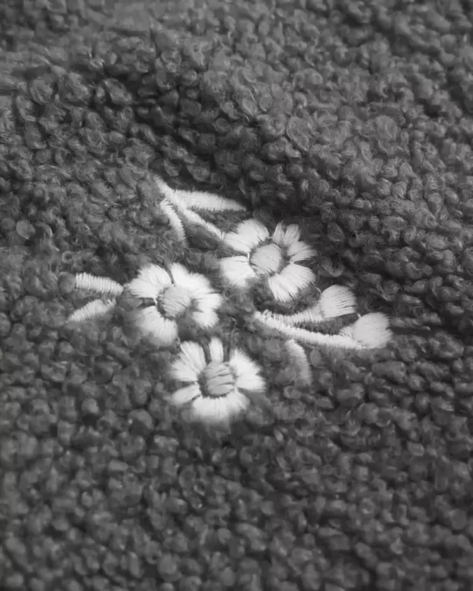 Jacheta fleece Sherpa brodata