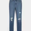Jambiere de jeans cu spalare medie, cu talie mare Jambiere de jeans cu spalare medie, cu talie mare