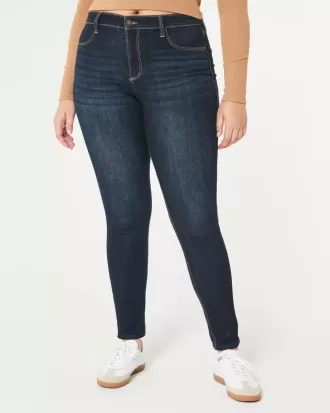 Jambiere de jeans cu talie înaltă, decolorate