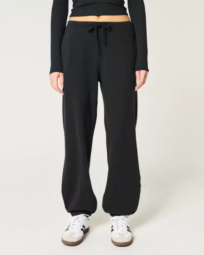 Joggeri largi din lână Joggeri largi din lână