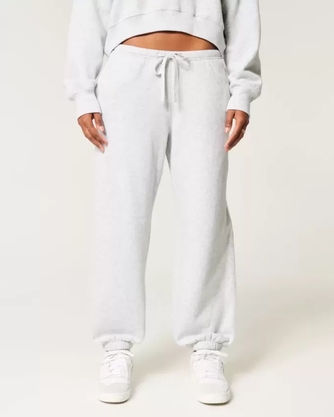 Joggeri largi din lână Joggeri largi din lână