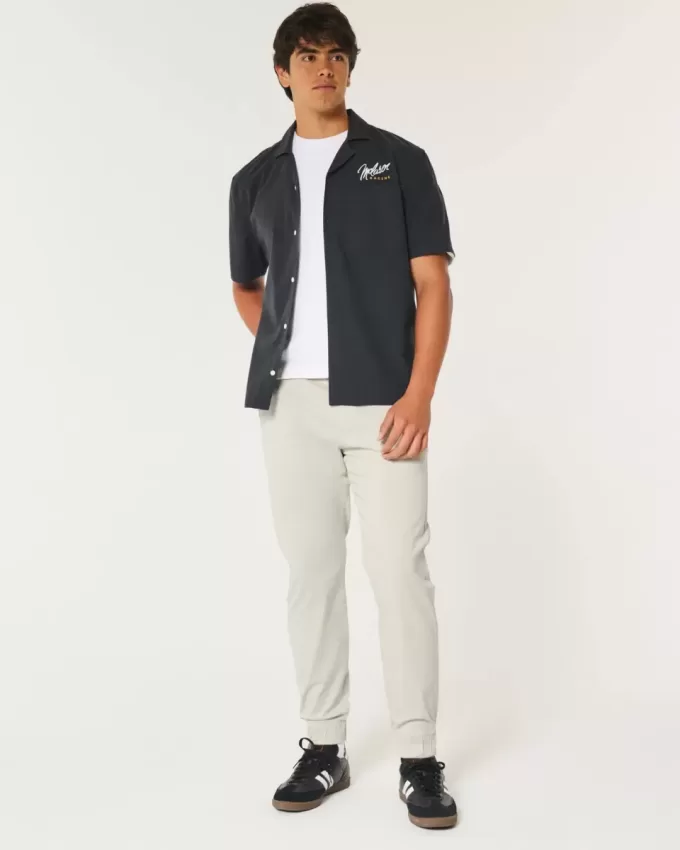 Joggeri relaxați din twill Joggeri relaxați din twill