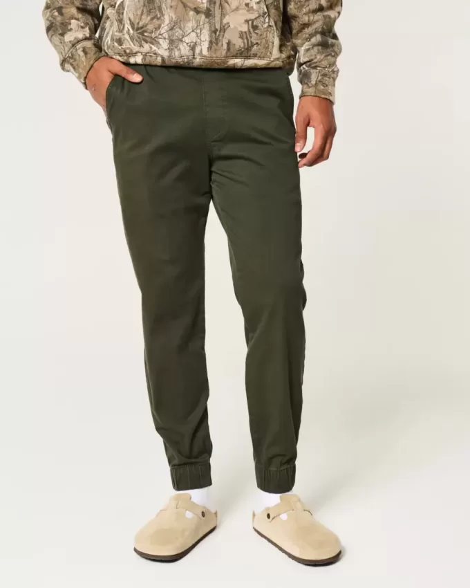 Joggeri relaxați din twill Joggeri relaxați din twill