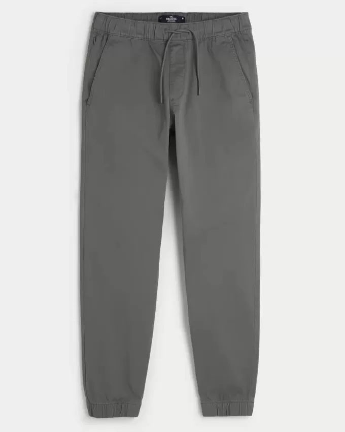 Joggeri relaxați din twill Joggeri relaxați din twill