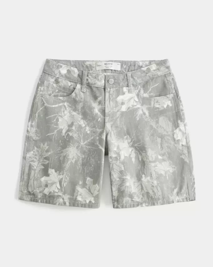 Jort baggy Camo cu talie joasa si curbat Jort baggy Camo cu talie joasa si curbat
