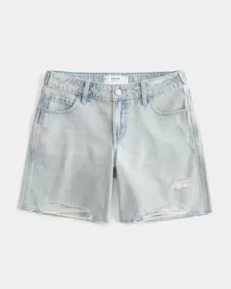 Jort cu talie joasă, spalare ușoară, talie reglabilă Baggy Jort