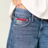 Jort cu talie joasă, spalat întunecat, cu steagul american, baggy Jort Jort cu talie joasă, spalat întunecat, cu steagul american, baggy Jort