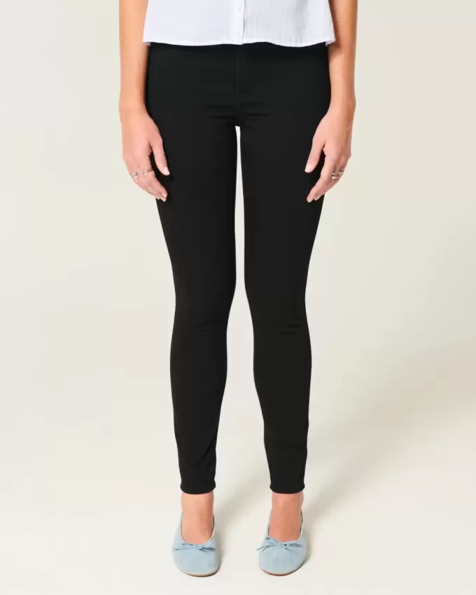 Leggings negri cu talie mare