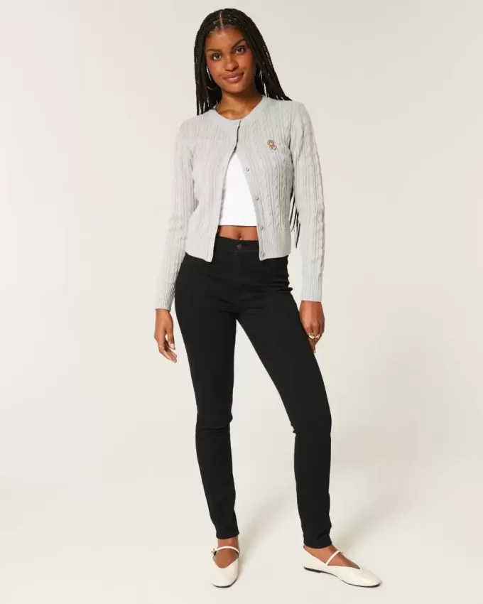 Leggings negri cu talie mare