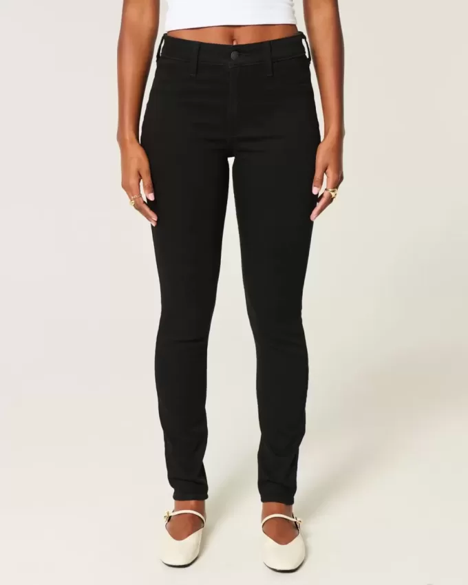Leggings negri cu talie mare