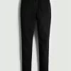 Leggings negri cu talie înaltă, în formă de jean
