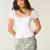 Mini pantaloni curvy cu talie joasă Camo din denim Mini pantaloni curvy cu talie joasă Camo din denim