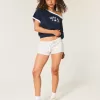 Mini pantaloni scurți din lână cu dungi laterale Mini pantaloni scurți din lână cu dungi laterale
