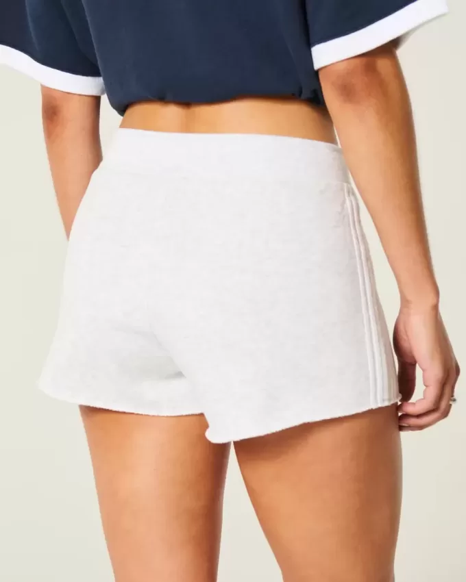 Mini pantaloni scurți din lână cu dungi laterale Mini pantaloni scurți din lână cu dungi laterale