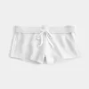 Mini pantaloni scurți din lână cu dungi laterale Mini pantaloni scurți din lână cu dungi laterale