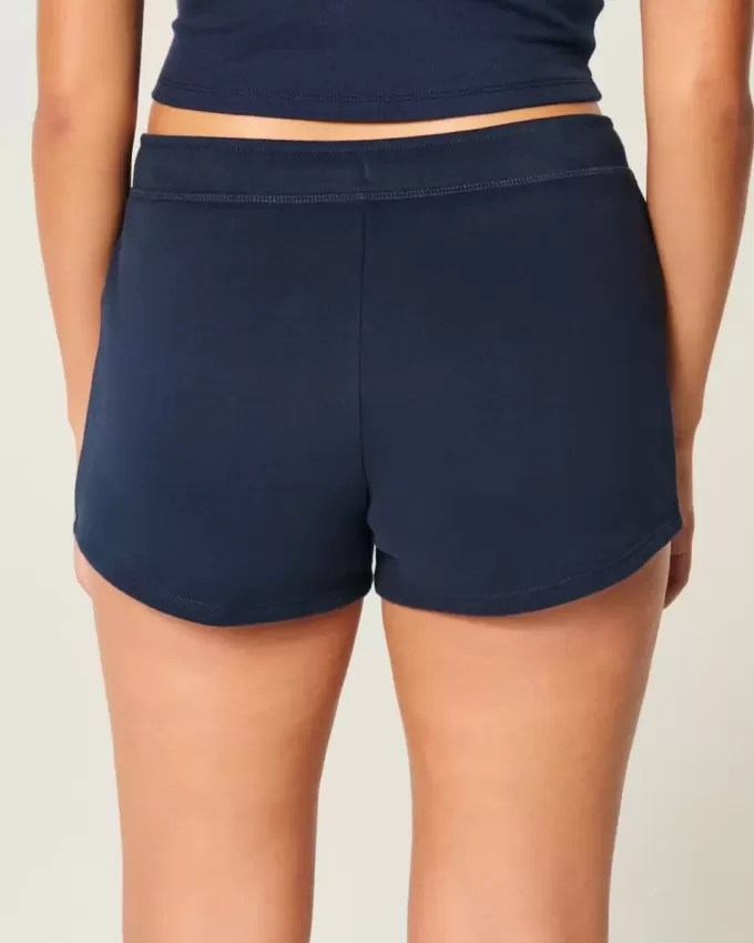 Mini pantaloni scurți din lână grafică cu fundă Mini pantaloni scurți din lână grafică cu fundă
