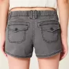 Mini pantaloni scurți din twill cu talie ultra joasă