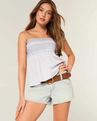 Mini pantaloni scurti din denim cu talie joasă