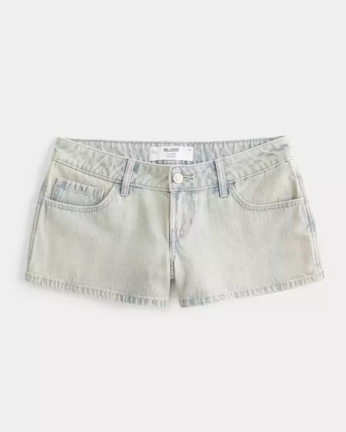 Mini pantaloni scurti din denim cu talie joasă Mini pantaloni scurti din denim cu talie joasă