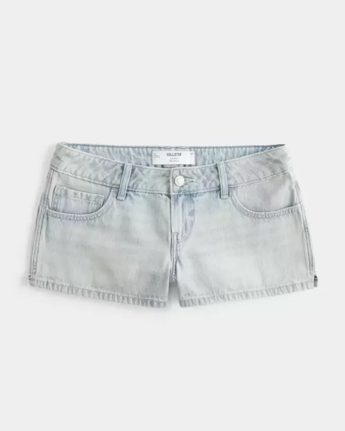 Mini pantaloni scurti din denim cu talie joasă Mini pantaloni scurti din denim cu talie joasă