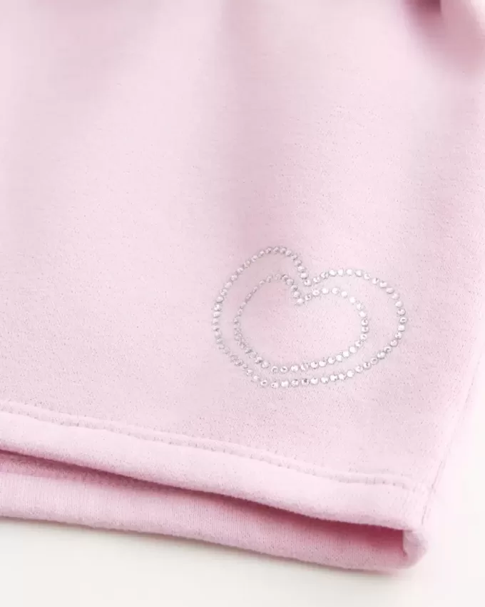 Mini pantaloni scurti din fleece grafic Heart Mini pantaloni scurti din fleece grafic Heart