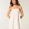 Mini rochie babydoll cu bretele