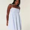 Mini rochie babydoll cu bretele