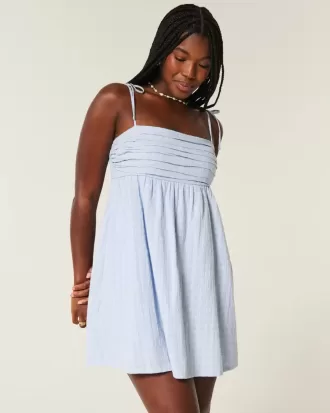 Mini rochie babydoll cu bretele