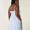 Mini rochie babydoll cu bretele
