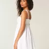 Mini rochie babydoll cu bretele