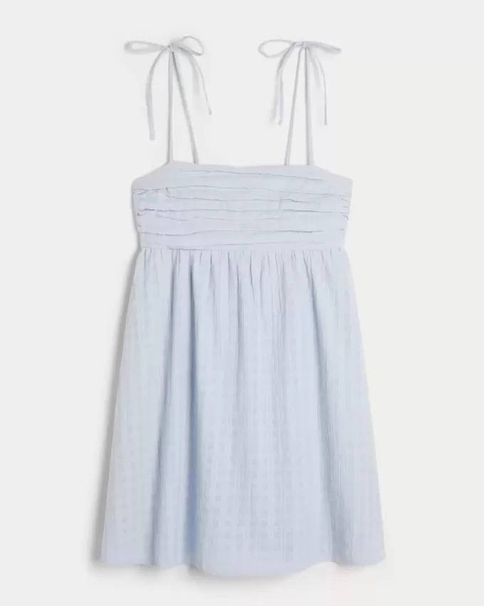 Mini rochie babydoll cu bretele