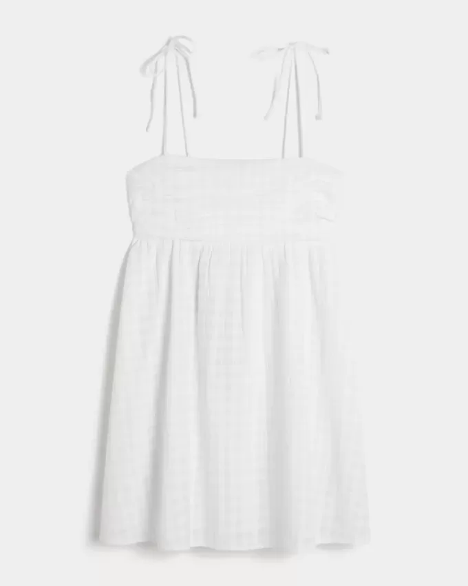 Mini rochie babydoll cu bretele