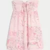 Mini rochie Babydoll cu volane fara bretele Mini rochie Babydoll cu volane fara bretele