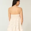 Mini rochie Babydoll cu volane fara bretele Mini rochie Babydoll cu volane fara bretele