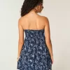 Mini rochie Babydoll cu volane fara bretele Mini rochie Babydoll cu volane fara bretele